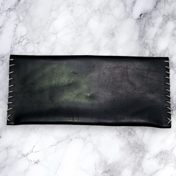 LORIANO TOLIANI Clutch Purse Leather Pouch With Dagger Closure - Picture 4 of 8